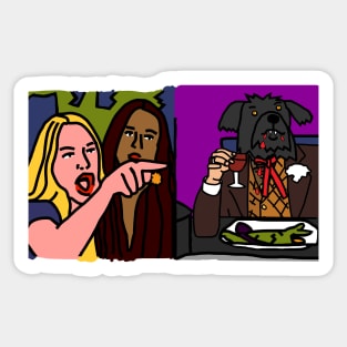 Halloween Horror Woman Yelling at Cat Memes with Vampire Dog Sticker